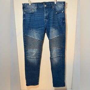 TRUE RELIGION ROCCO MOTO SKINNY MEDIUM WESTERN WASH JEANS 38